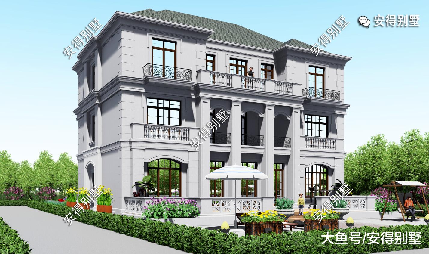 华贵大气的3层法式别墅，8间房间还带堂屋。