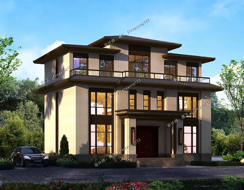 13×11m新中式农村三层别墅，低调奢华又实用，不比百万别墅差