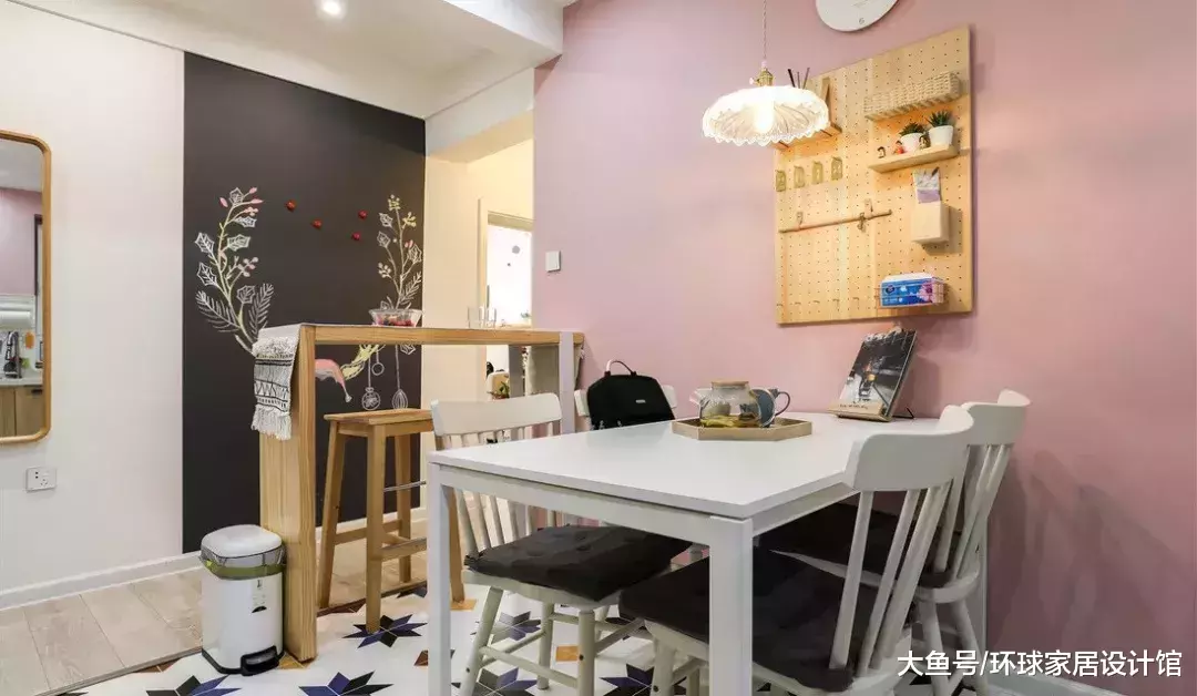 60㎡北欧风公寓, 吧台隔断过道, 餐厅厨房一体化真宽敞!