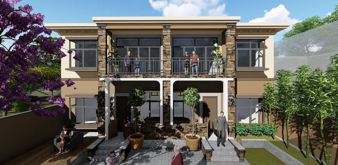 家有俩兄弟的看过来，送你一套欧式风格的双拼别墅