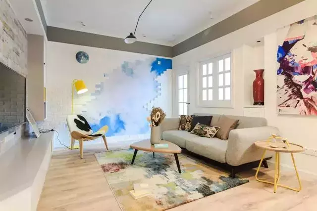 102平的混搭风三居室, 这样的客厅设计可真有个性