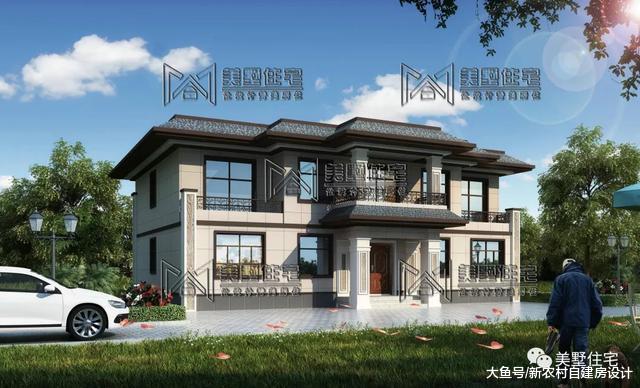 15x12米农村二层别墅，外观时尚，建上一栋全村都羡慕