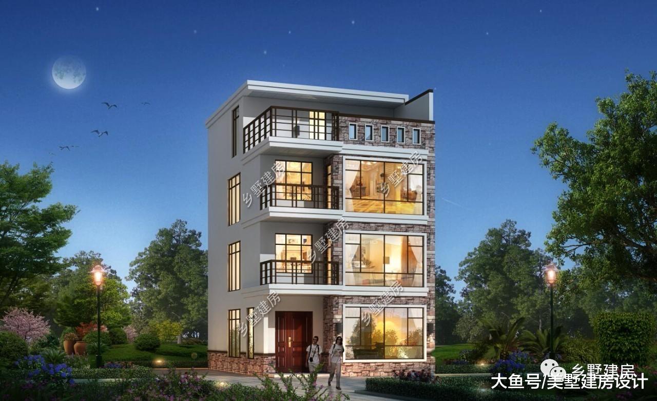 8X12农村四层小别墅，占地不足100平，却自带豪华即视感！