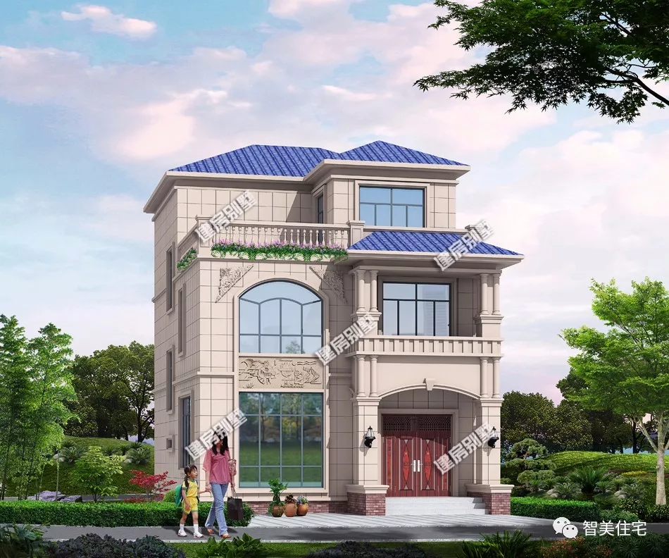 开间尺寸9米左右的别墅，第二栋施工很简单，造价27万