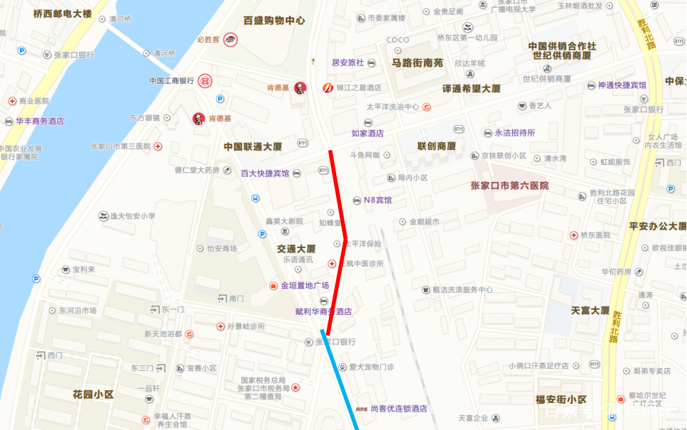 张家口主城区路段养护施工，请社会车辆尽量绕行！