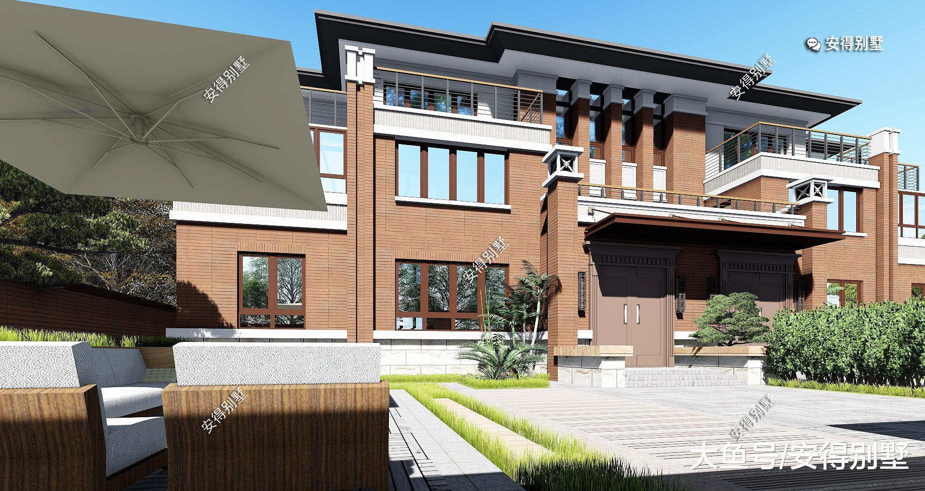 兄弟建房建一栋漂亮的双拼别墅, 建筑霸气户型舒适, 阳台大卧室多!