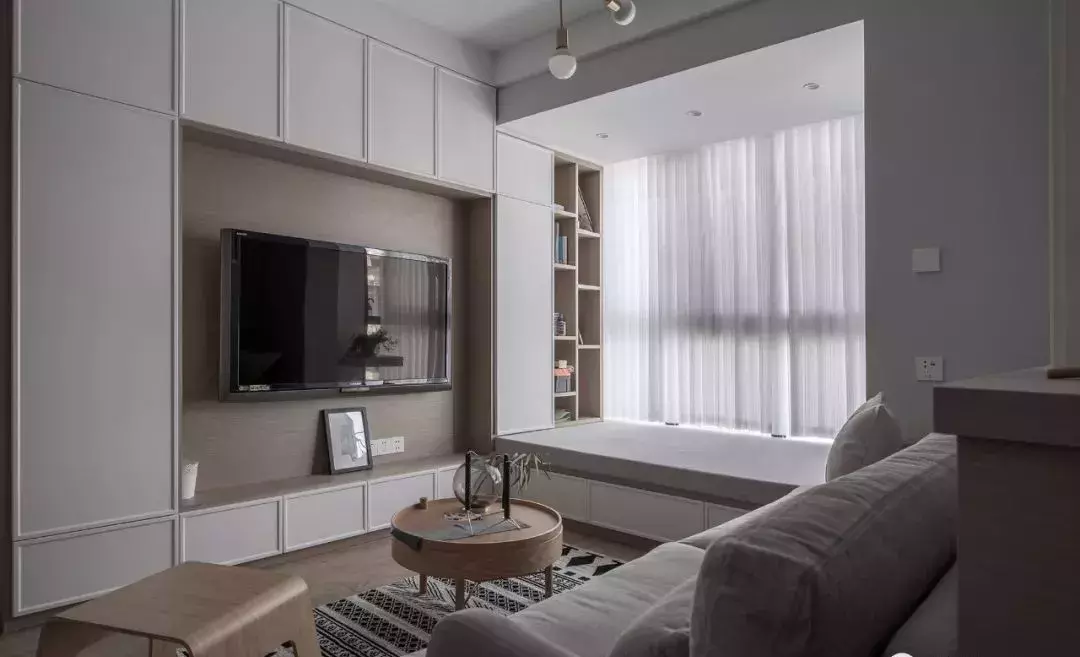 76平的简约风小户型二居室, 半开放式厨房宽敞又好看