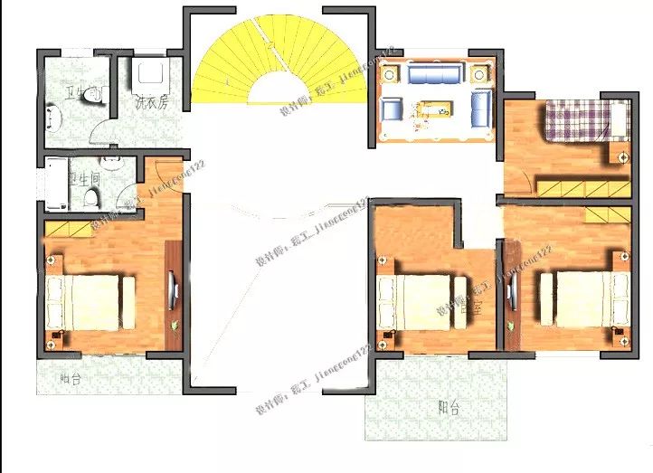 2款大面宽的豪华农村别墅，二层带旋转楼梯，绝对是村里最好的房
