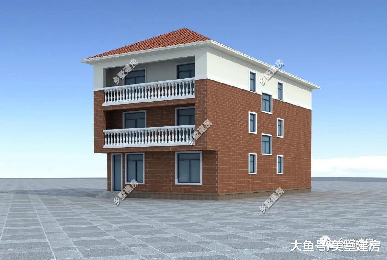 三层农村小洋楼, 9米左右的小面宽不用愁, 教你建好房