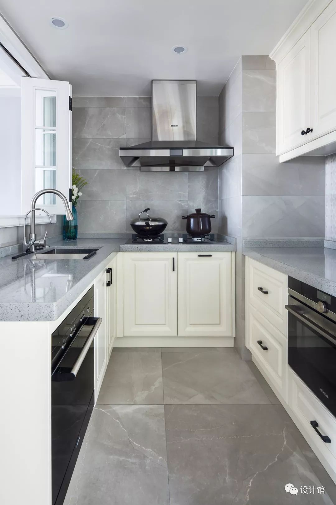 126㎡现代美式，蓝灰色的轻奢