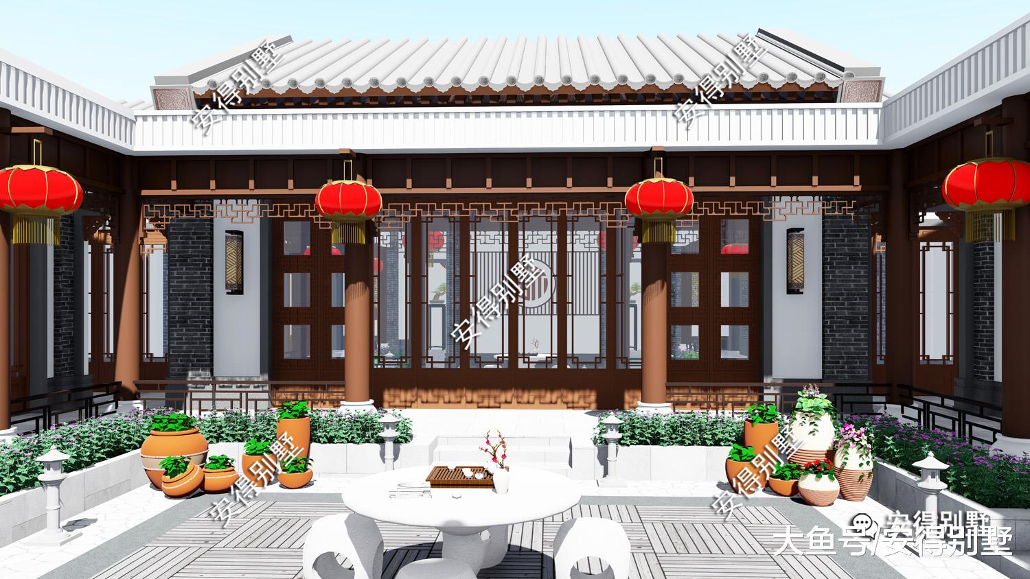 两款新中式四合院别墅设计，小面积，更实惠。