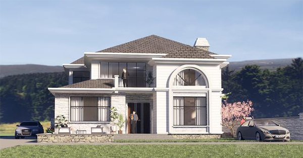 忍不住曬一款二層別墅，唯美夢幻，精致的如同藝術品，建在村里地位明顯提高了