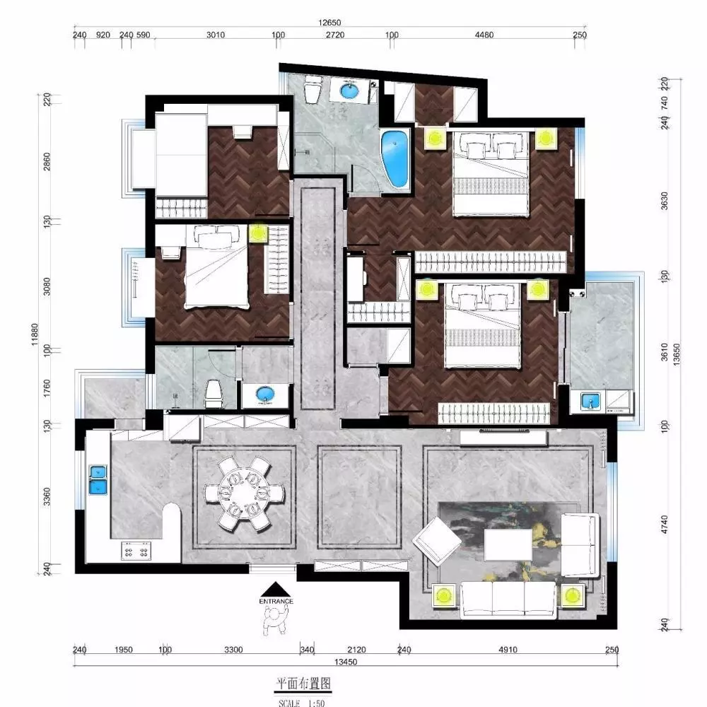 148平现代中式大宅，显得格外的大气、舒适