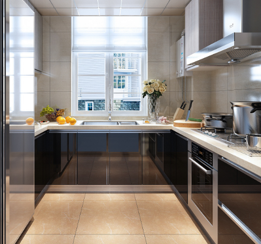 去同事家下厨, 头一次见到她家的厨房真是高极, 都看不到瓶瓶罐罐