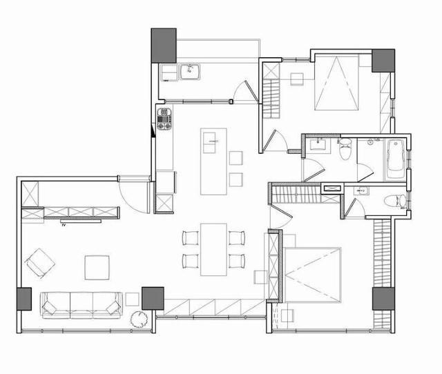 三房改两房的简单朴素北欧风 成就一家四口舒适居住环境