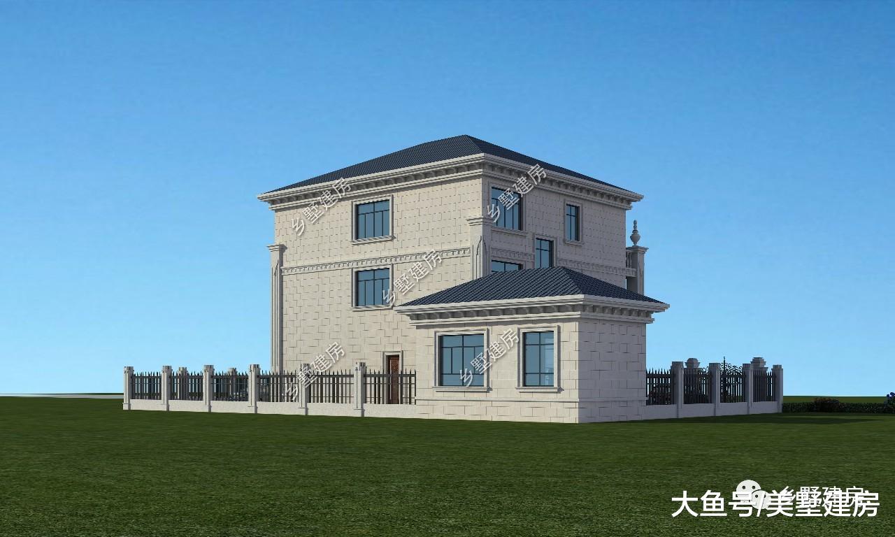 14X12米简欧风格别墅，内设11间卧室农村三家同住不成问题