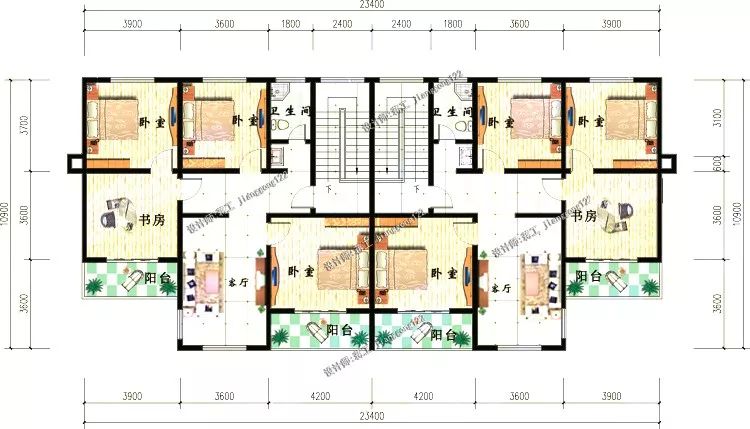 6款农村双拼别墅，兄弟姐妹多，这样建房谁都不吃亏