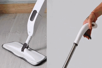 好神奇的喷雾拖把！只需要一杯水，就能拖完整间房，即拖即干