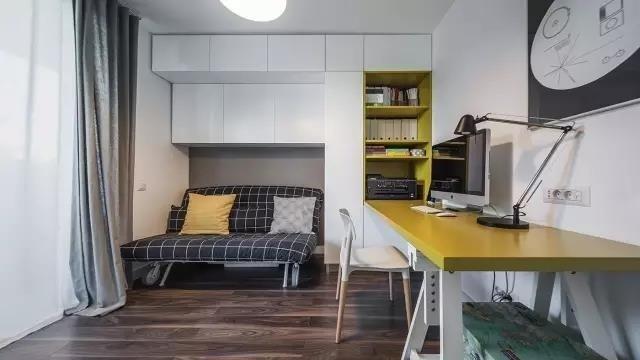 头次见书柜和橱柜装一起！60平小户型就要这样装！晒晒