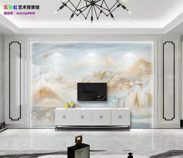诚于境，戚于心，倾一世芳华，简约微晶石电视背景墙！