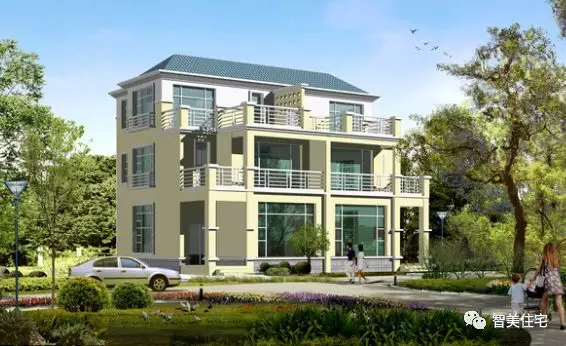 十款双拼别墅的外观效果图，欧式、中式和现代风格都有