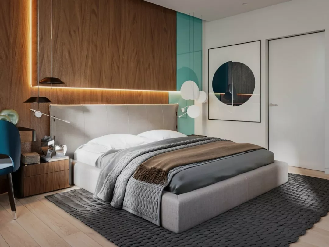 蓝绿撞色系！活力缤纷的家庭住宅设计！