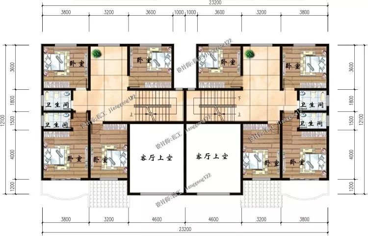 6款农村双拼别墅，兄弟姐妹多，这样建房谁都不吃亏