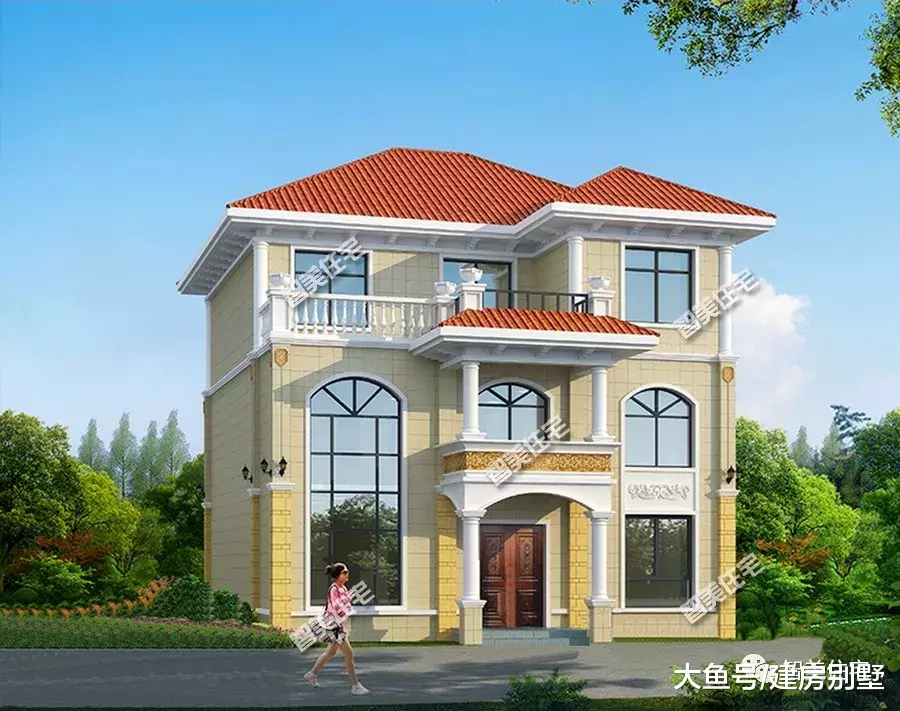 宽12-13米间的两栋自建房，欧式典雅大气，中式复古有内涵