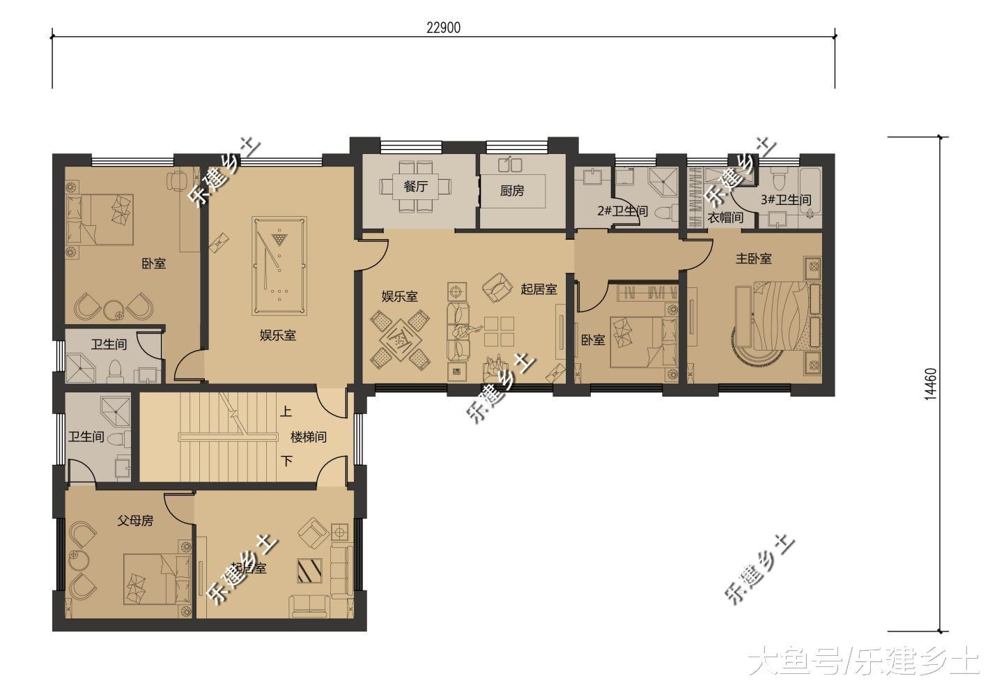河北省文安縣中式辦公樓設計，L型布局，造型大氣
