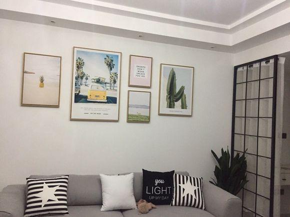 自家北歐風裝修，自己貼背景墻手都要磨破了，效果還滿意