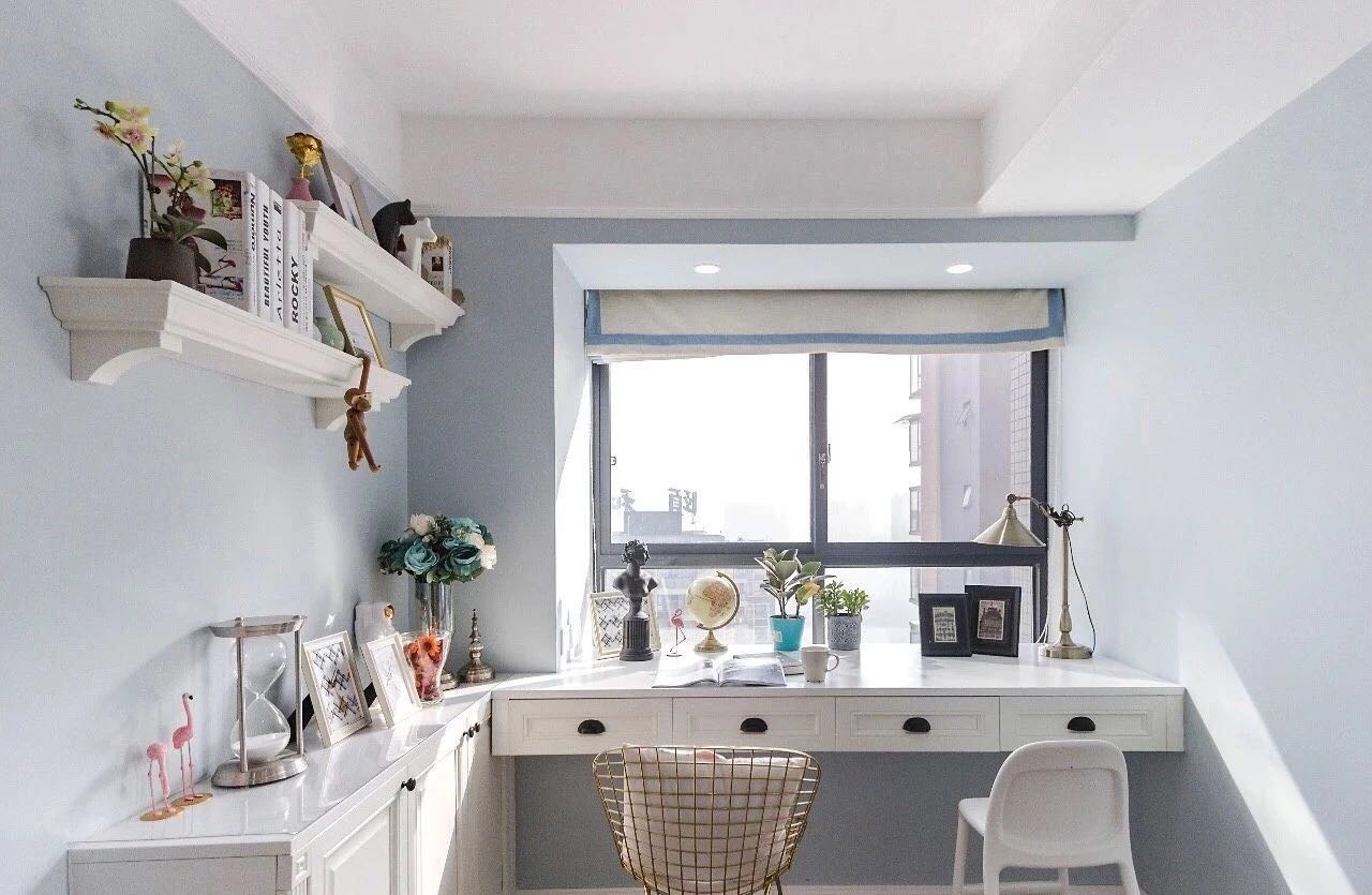 蓝色背景墙超漂亮，每一处都透着优雅~