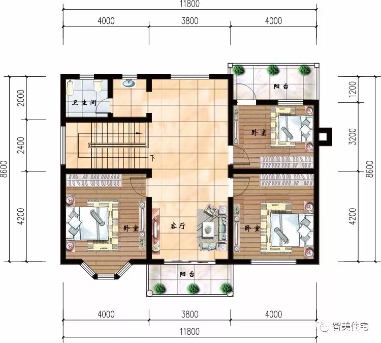 造价很低的两层别墅，带飘窗和落地窗，建在老家最合适