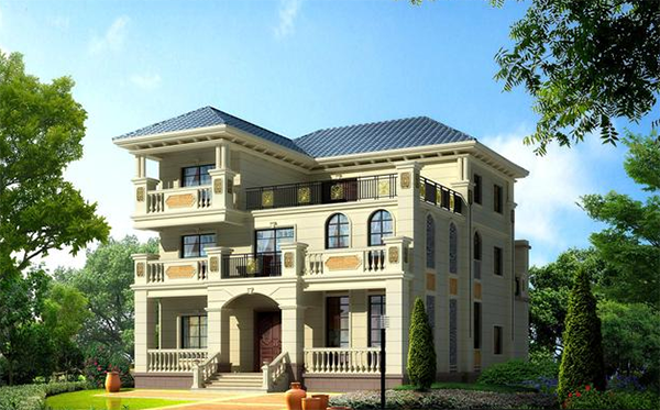三层欧式别墅就是壕, 建一栋村里秒出名, 带柴火房接地气更实用