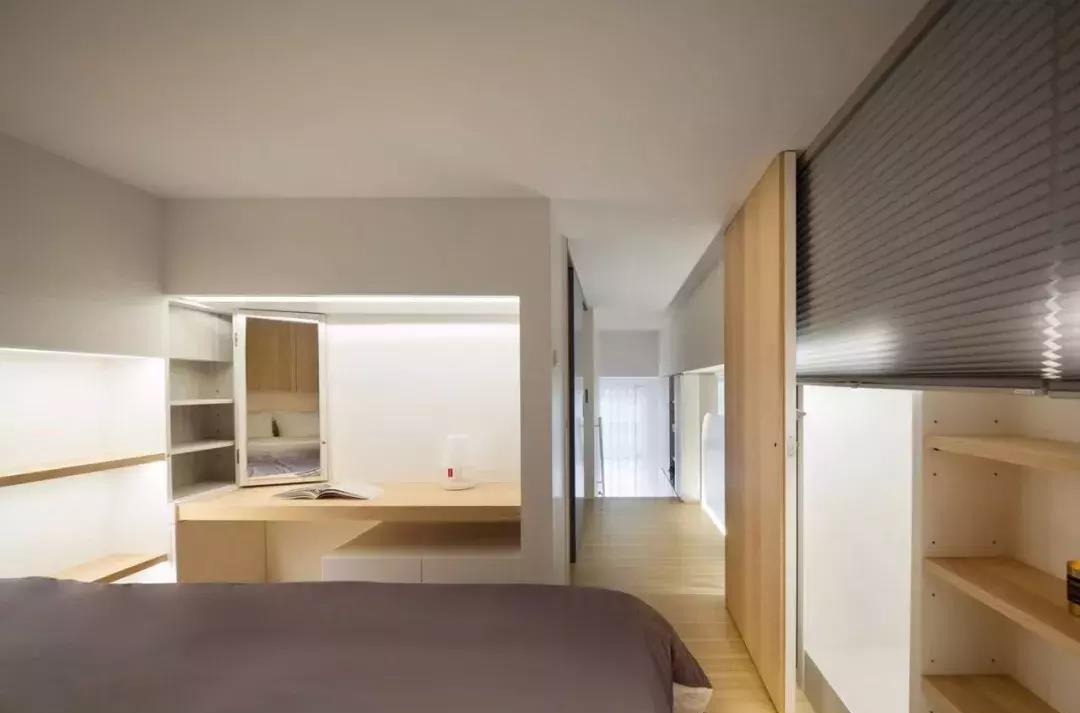 50平的小户型复式楼, 白色与木色构造的温馨小窝