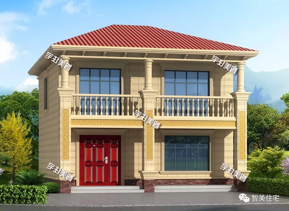 9×11米二层别墅，主体16万带堂屋，厨房餐厅单独建