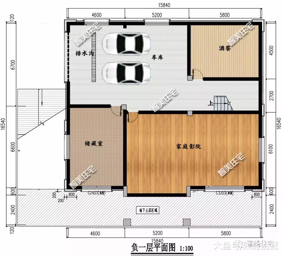 15.8×16.5米豪华别墅，带地下室，有钱人人都想建