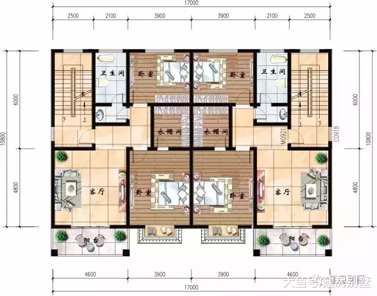 寬17-18米的兄弟雙拼別墅，合伙建房子，既大氣又省錢