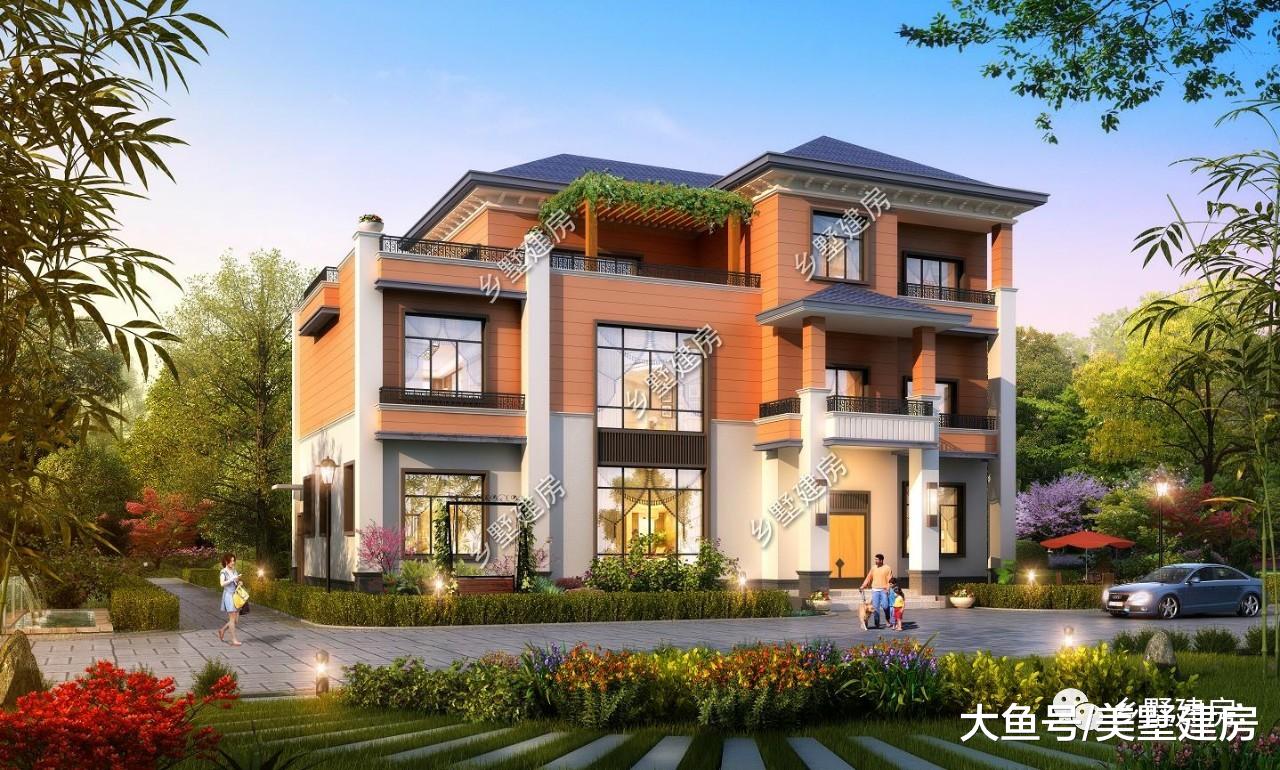 想建房别犹豫，现代风三层别墅来一套，村里人都夸赞你！