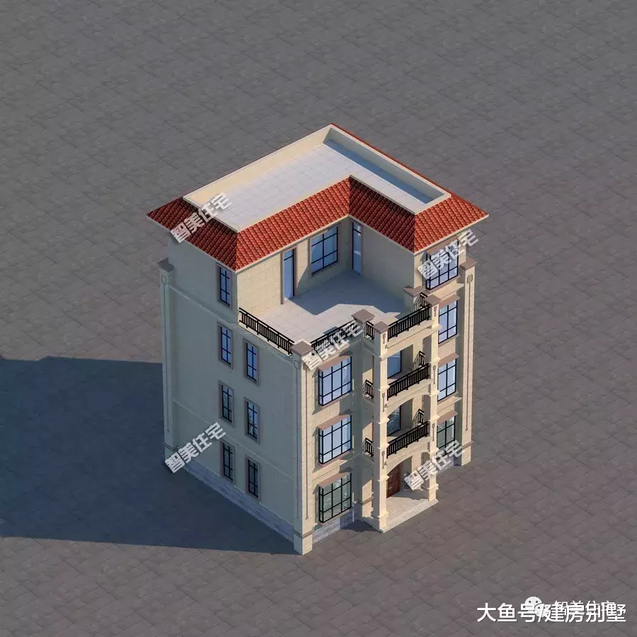 风光返乡建四层别墅，主体造价只要40多万，平屋顶也美观大气