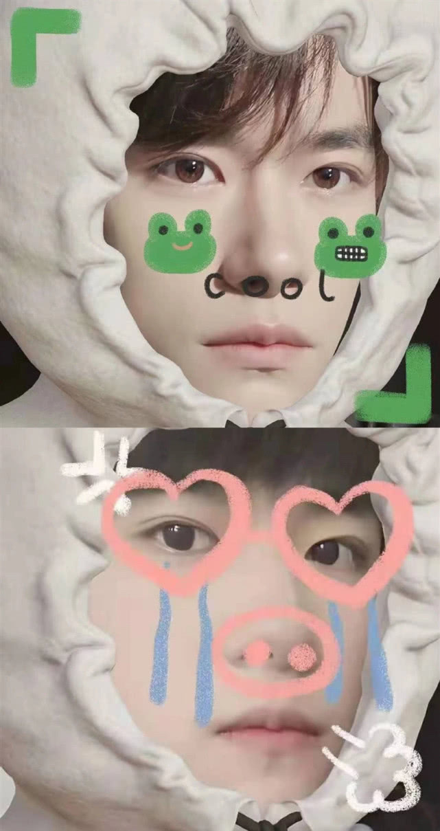 粉丝给易烊千玺“涂鸦”，高冷呆萌自由转换，网友：这个月壁纸有了