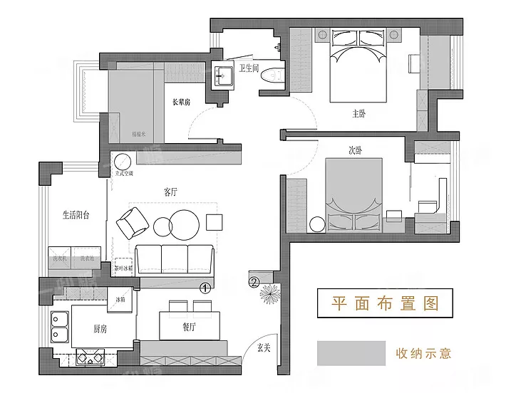 84平的北欧风小户型三居室，简单大方而又优雅温馨