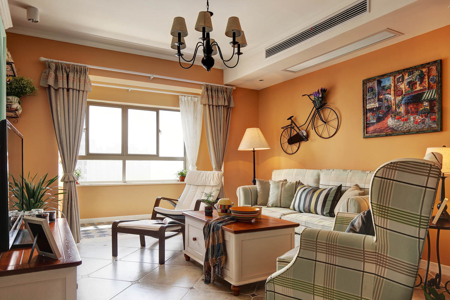 复古美式乡村田园风，这样的装修还挺别致的呢！喜欢这样的美！