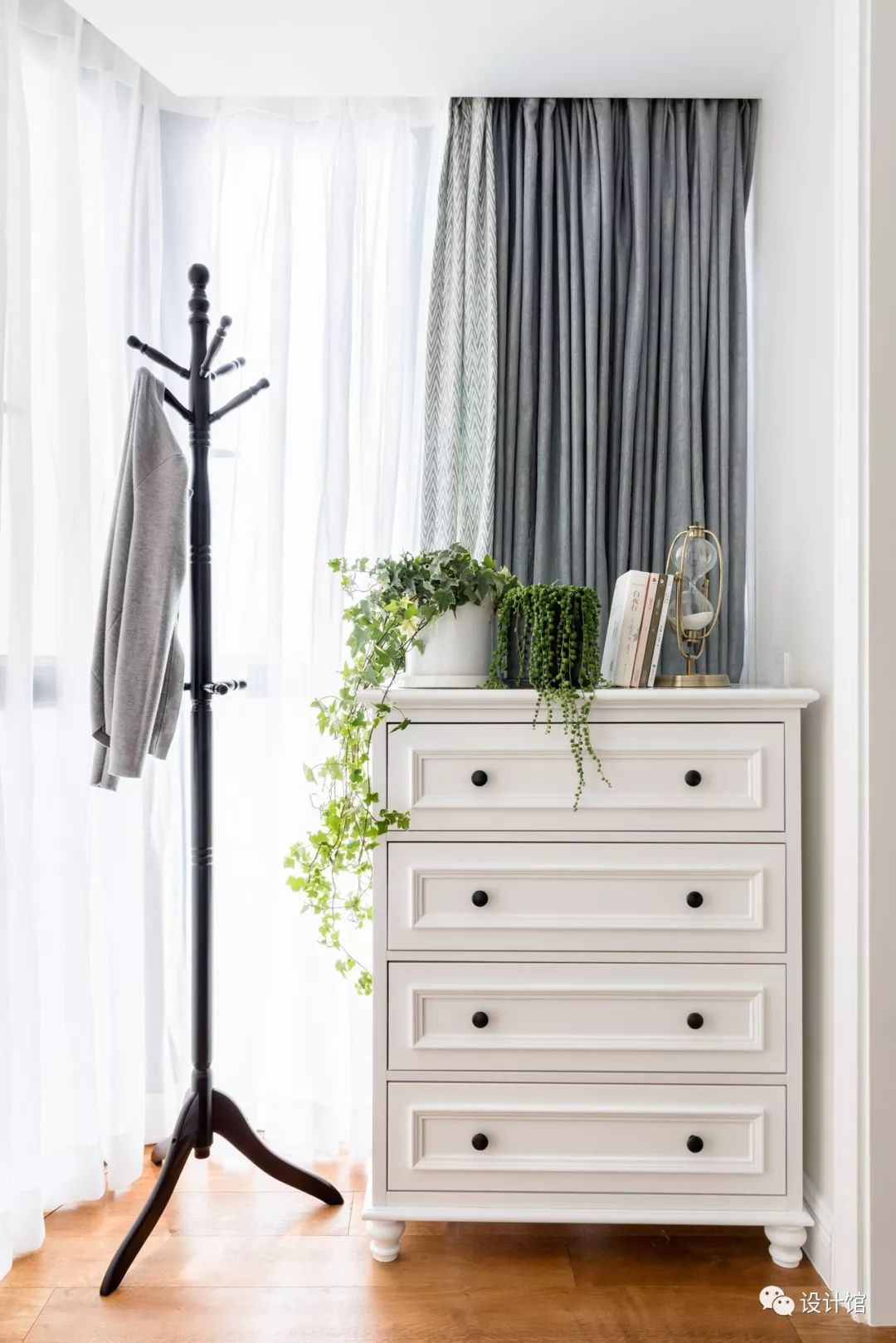 126㎡现代美式，蓝灰色的轻奢