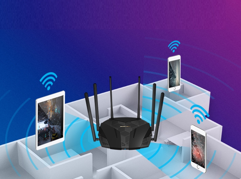 老式的路由器别用了，现在流行用“双频智能”路由器，能让网速飞起来