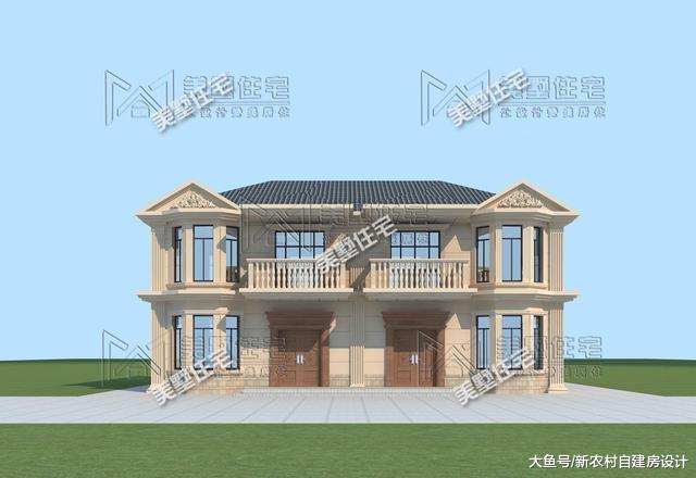 16X11米双拼别墅，家有兄弟就要这样盖房，造价经济还实用