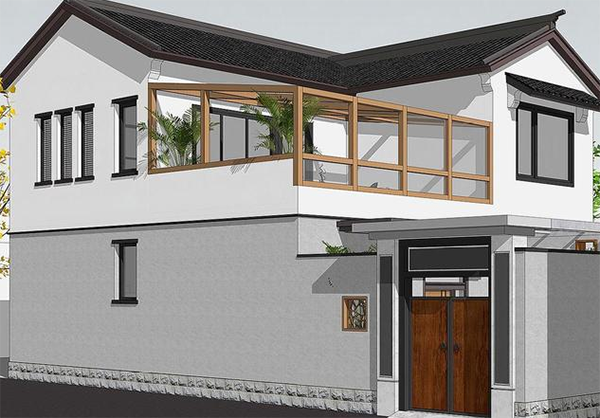 25W建成帶陽光房溫馨中式養老別墅，占地小實用性高，送給父母最好禮物