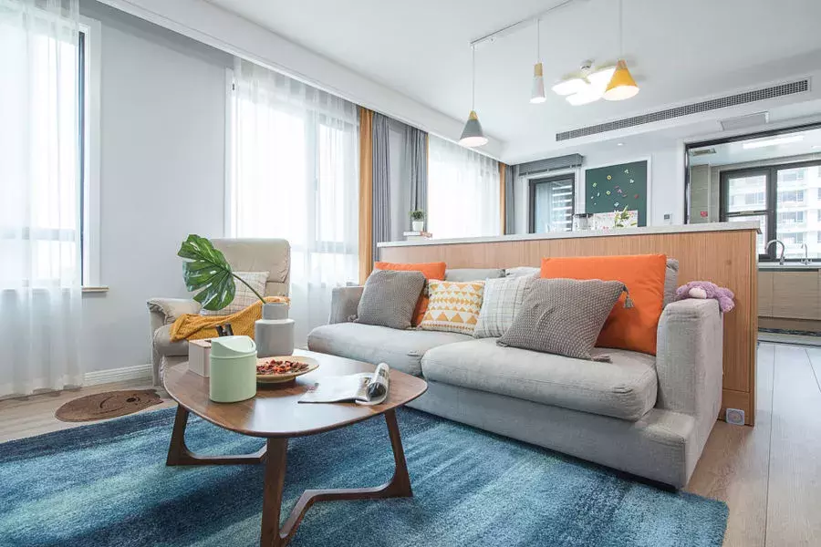 深圳的127平北欧风三居室，爱的就是这种横厅格局