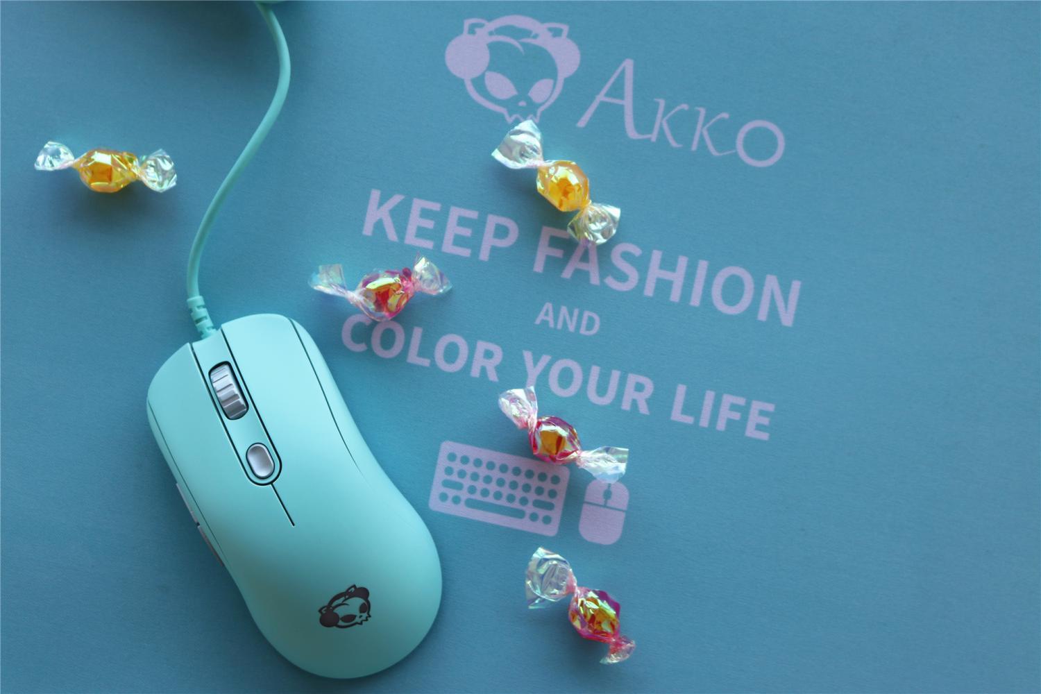 小清新鼠标，Akko AG325薄荷蓝游戏鼠标&鼠标垫开箱