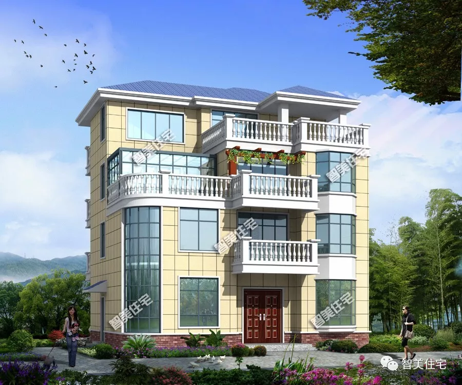 2栋宽13米的农村四层别墅，第一栋带阳光房，第二栋干净简约