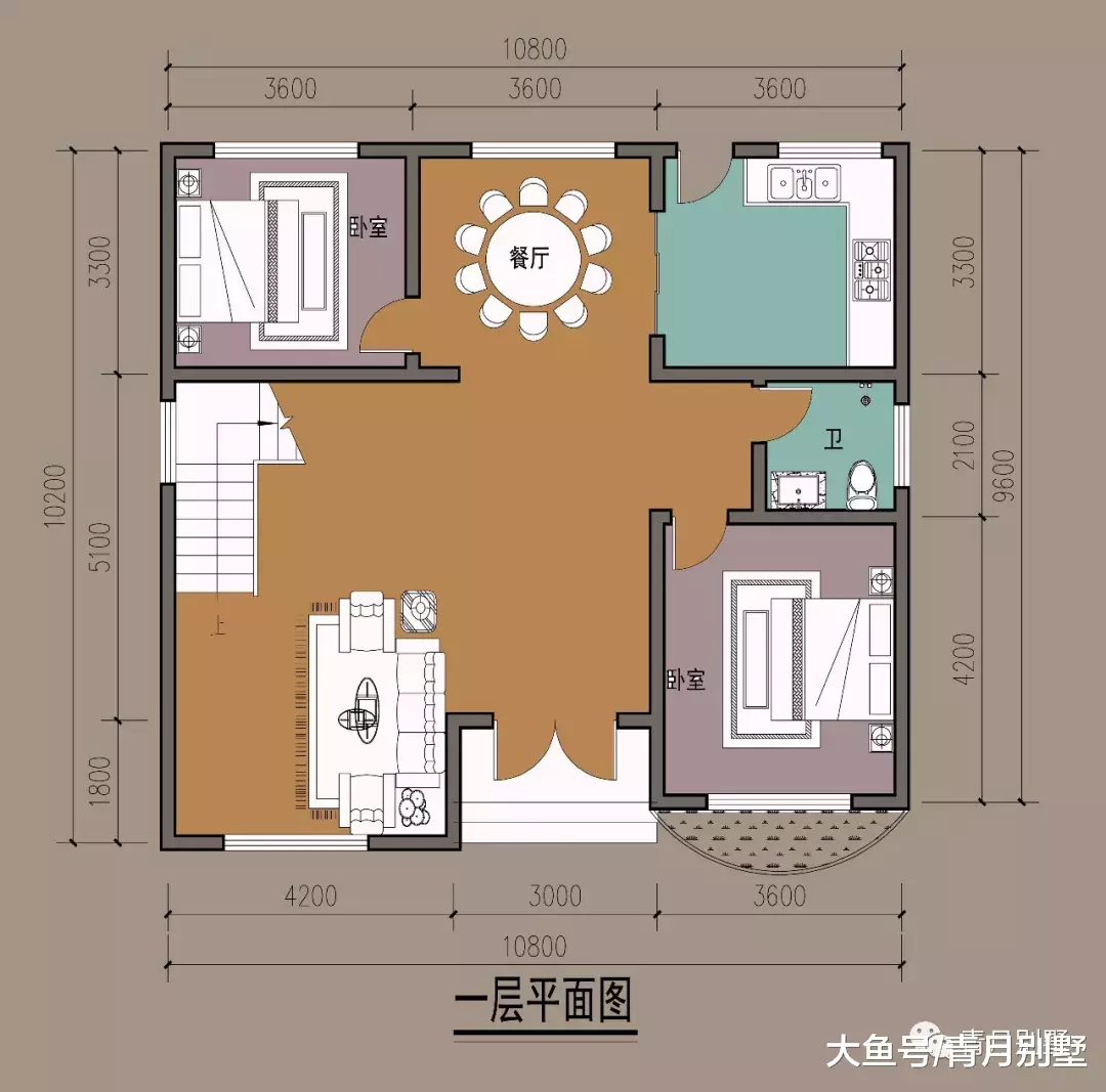 10.8×9.6米二层精美小别墅，带给你时尚优雅的居家体验